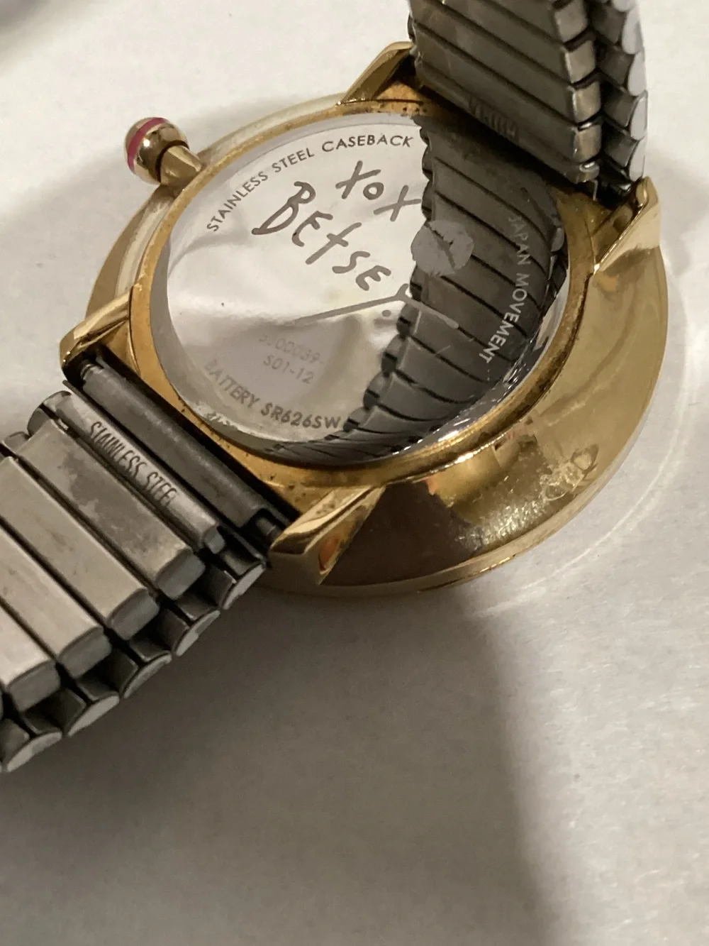 Betsey Johnson Black and White Polka Dot Bangle Watch